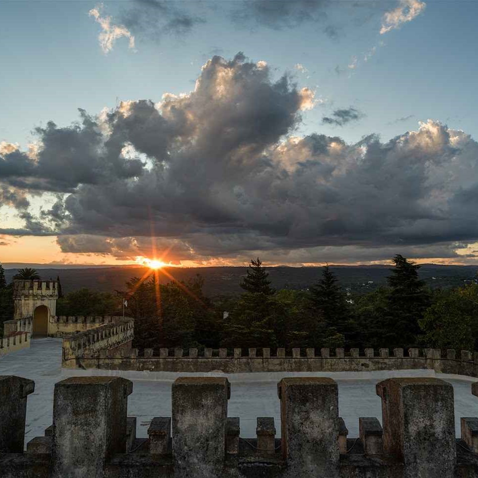 ocaso desde el techo del castillo